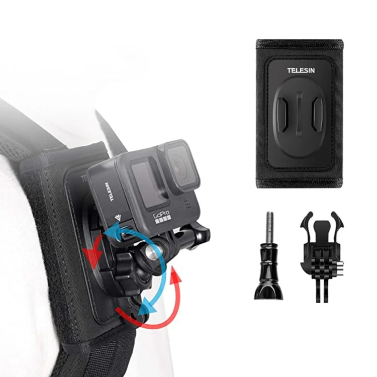 TELESIN Backpack Shoulder Strap Bracket Mount for GoPro Hero / Insta360 /  SJCAM / DJI Action Accessories, Spec: Only Strap Mount