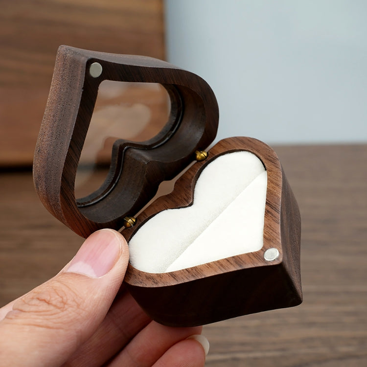 Wooden Heart Shape Ring Box Jewelry Storage Box Wedding Valentine Gift Box, Spec: RB529-C2