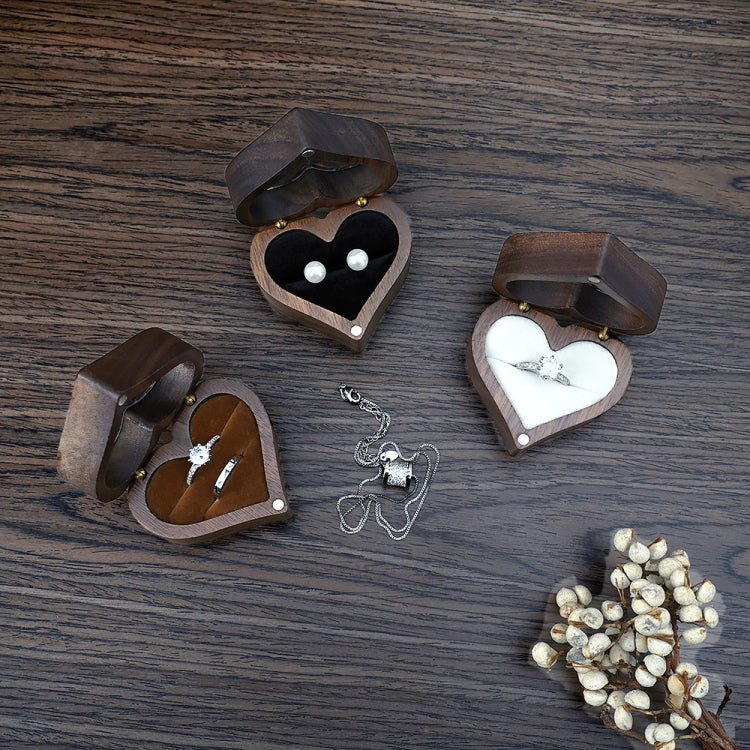 Wooden Heart Shape Ring Box Jewelry Storage Box Wedding Valentine Gift Box, Spec: RB529-C2