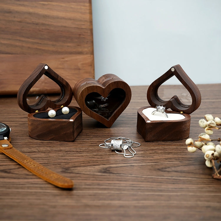 Wooden Heart Shape Ring Box Jewelry Storage Box Wedding Valentine Gift Box, Spec: RB529-C4