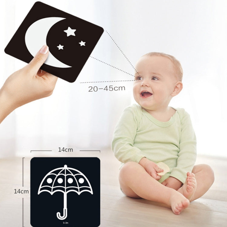 20pcs /Book Baby Early Learning Card Children Eye Care Visual Stimulation Card, Style: 1-order Black And White