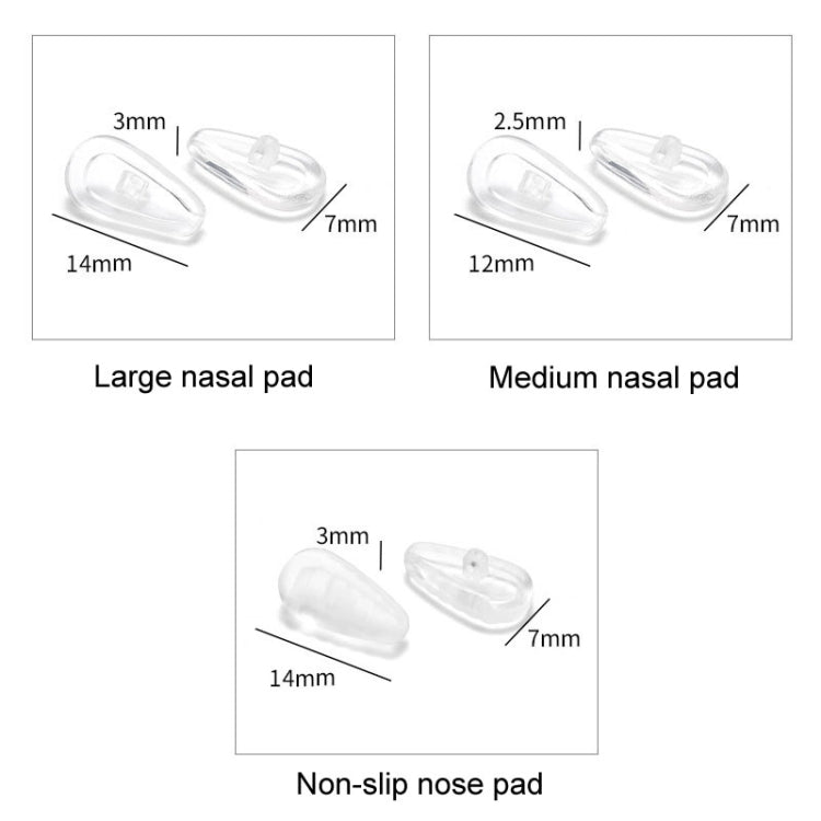 25pairs Eyeglasses Airbag Nosepiece Silicone Soft Nose Pad Universal Accessory, Medium, Large, Non-Slip