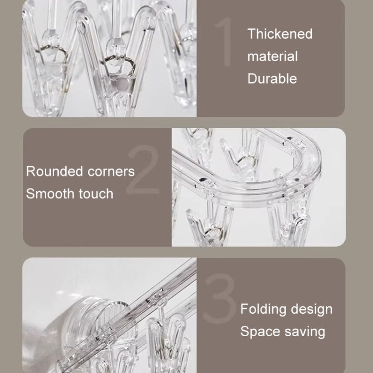 Suction Cup Clothes Rack Multi Clips Wall Mounted Indoor Outdoor Balcony Multifunctional Folding Clothes Hanger(Grey)