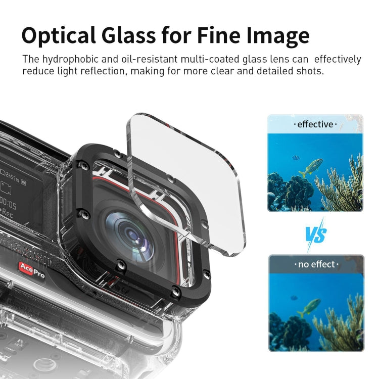 aMagisn Horizontal and Vertical Shooting Dive Shell 60m Waterproof Shell Accessories, For Insta360 Ace