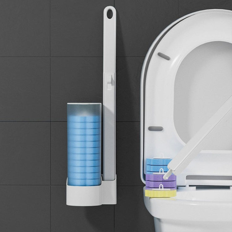 Effortless Lavender Clean: 6-Piece Disposable Toilet Brush Set with Lemon Scented Brush Heads for Refreshing Toilet