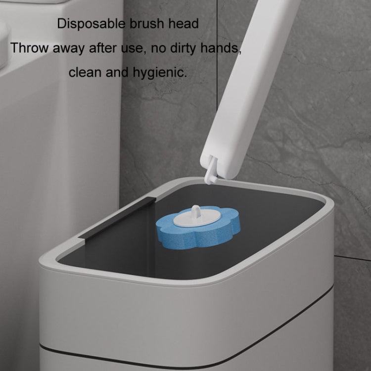 Effortless Lavender Clean: 6-Piece Disposable Toilet Brush Set with Lemon Scented Brush Heads for Refreshing Toilet