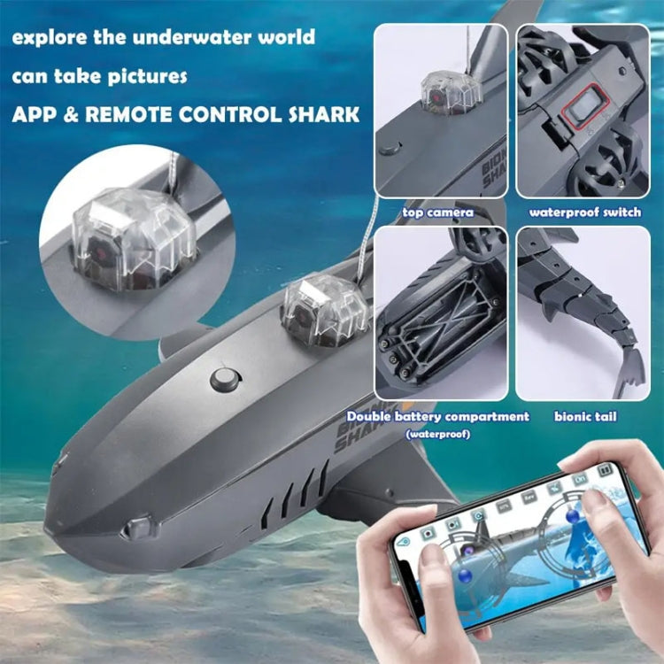 RC Shark Water Toy With Photo And Video Camera Radio Controlled Boat Toy For Children(Black)