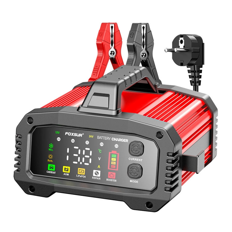 FOXSUR 25A 12V/24V Portable High-Power Car Ship Motorcycle Charger, US Plug, EU Plug, UK Plug, AU Plug, JP Plug