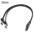 Motherboard USB3.0 Panel Cable Front 19Pin To Dual-Port A Female Data Flat Cable, 30cm, 50cm, 80cm