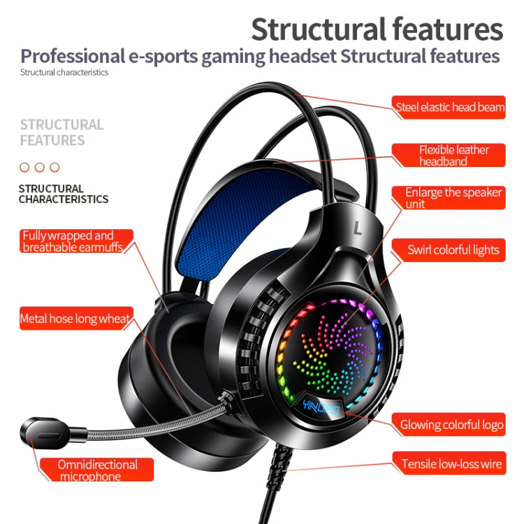 YINDIAO Q7 Colorful Light Computer Wired Headset USB Gaming Headset, Dual 3.5mm + USB Black, Dual 3.5mm + USB White, Dual 3.5mm + USB Pink, USB7.1 Sound Card White, USB7.1 Sound Card Pink