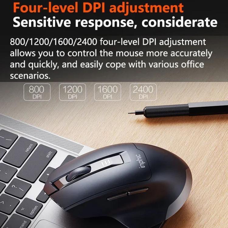 Inphic M9 2.4G Wireless Mouse Business Office Home Ergonomic Mute Computer Mice, M9
