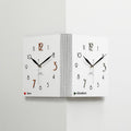 wozoom Double-Sided Corner Wall Clock Simple Decorative Clock For Living Room Corners, White Medium, White Large, Woodgrain Brown Medium, Woodgrain Brown Large