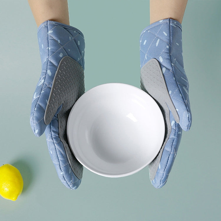 Kitchen Microwave Oven Thickened Silicone Heat-resistant Baking Special Insulation and Anti-scalding Gloves