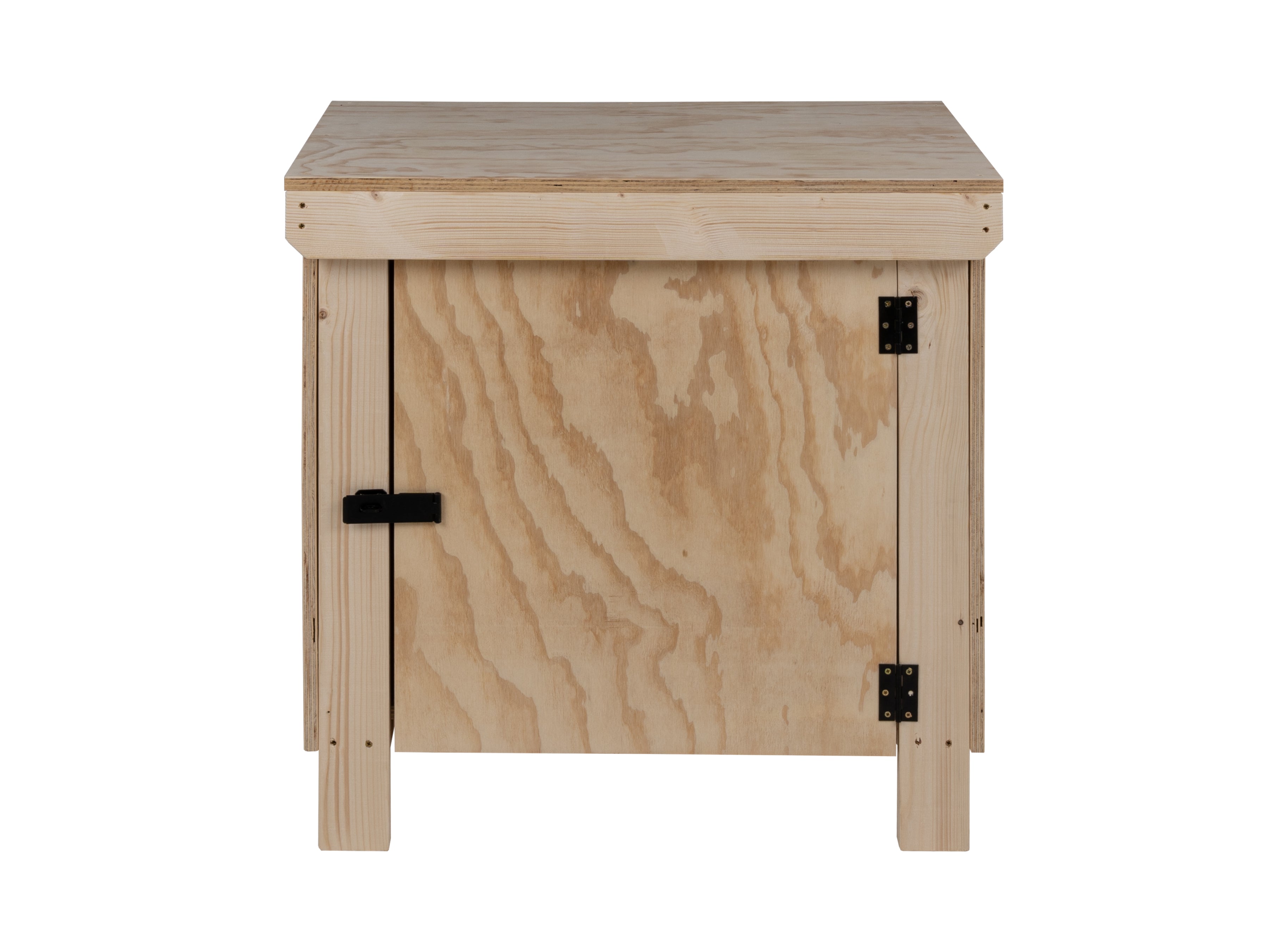 Wooden Plywood Top Workbench With Lockable Cupboard (V.9) Double Shelf
