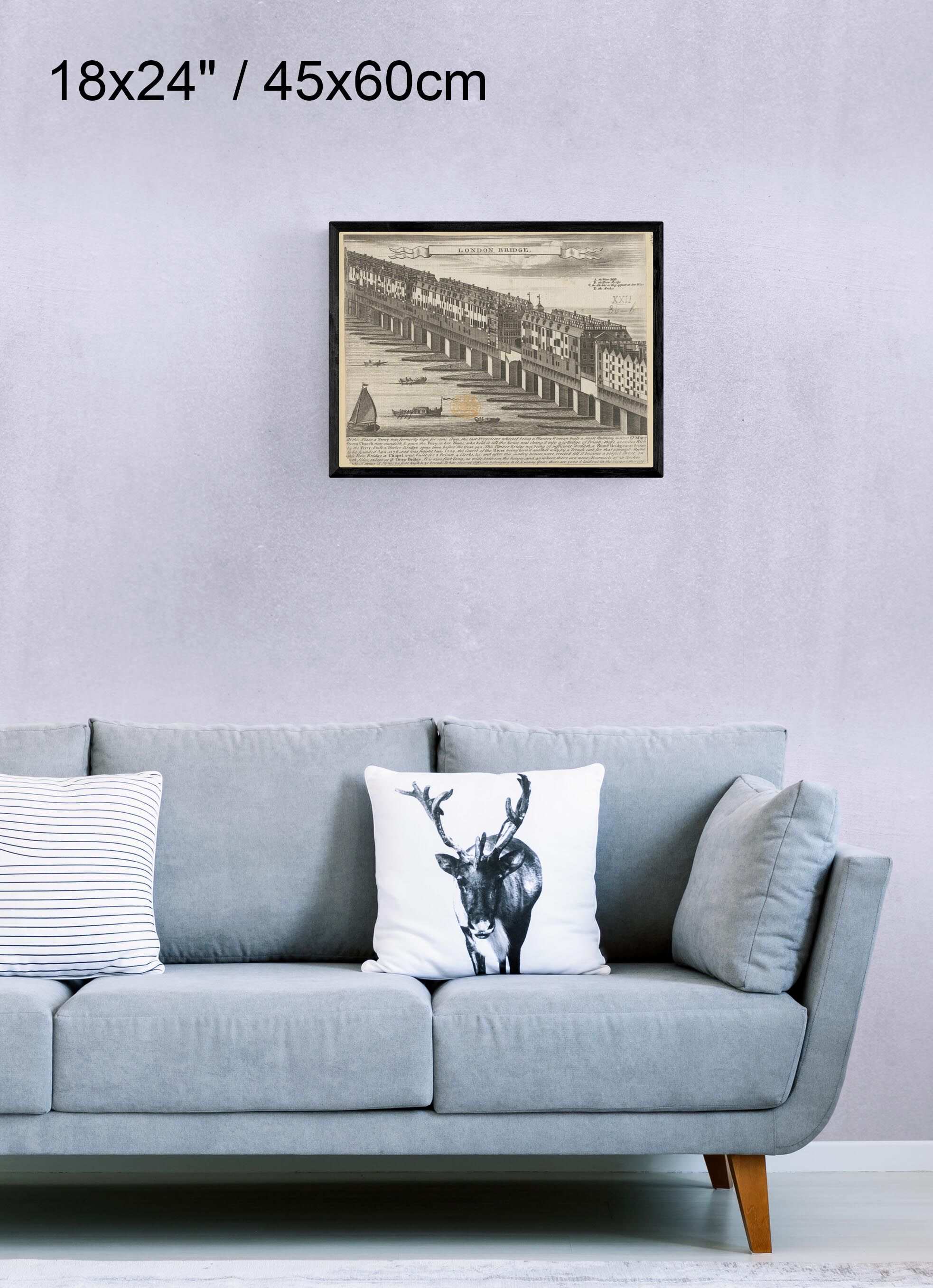 "London Bridge" on Framed Canvas, Acrylic, Canvas, Framed Prints or Print-only