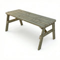 Victoria Rounded Wooden Garden Table, Outdoor Picnic Dining Desk