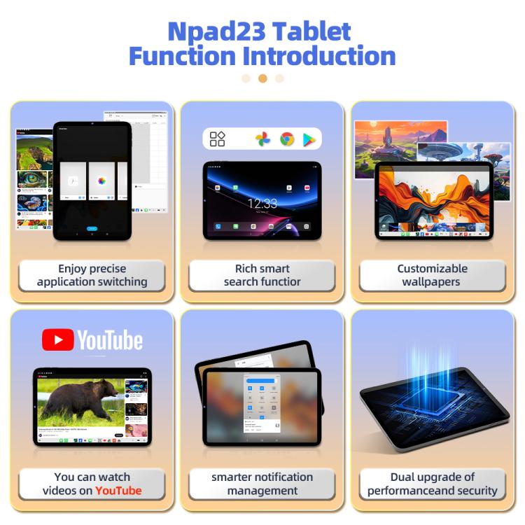 Nodizz Npad23 4G Network Tablet PC, 4GB+32GB, 10.1 inch Android 10 MTK6755 Octa Core, EU Plug, EU Plug