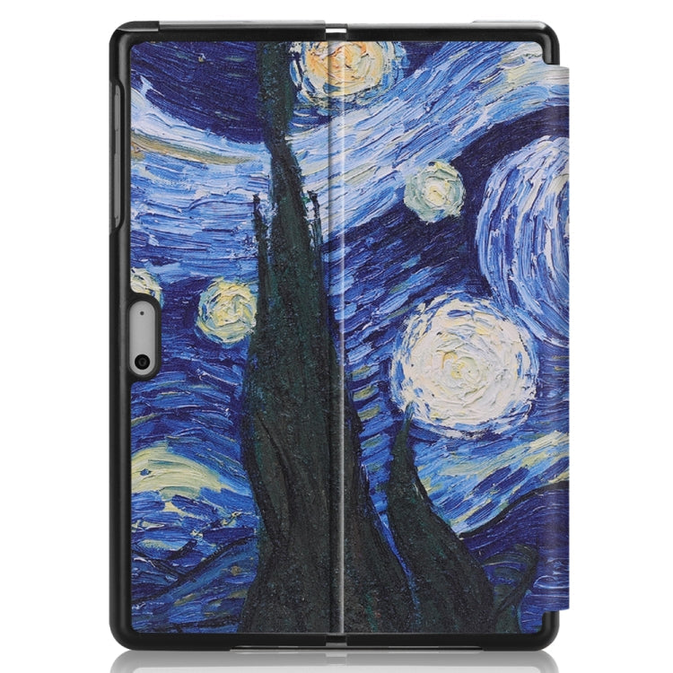 Retro Tower Pattern Colored Painted Horizontal Flip PU Leather Case for Microsoft Surface Go 10 inch, with Holder & Pen Slot, For Microsoft Surface Go 10 inch