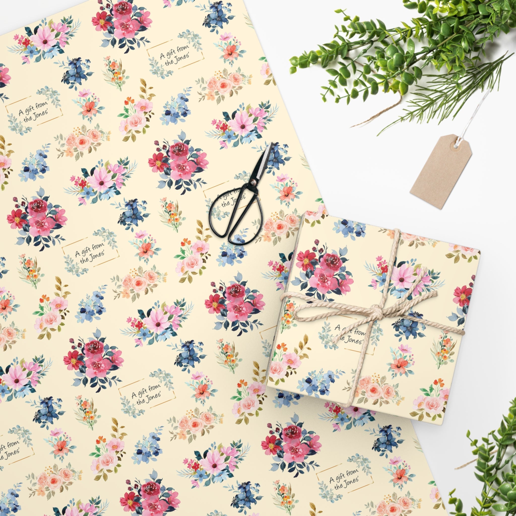 Personalised Wrapping Paper - Watercolour Flowers