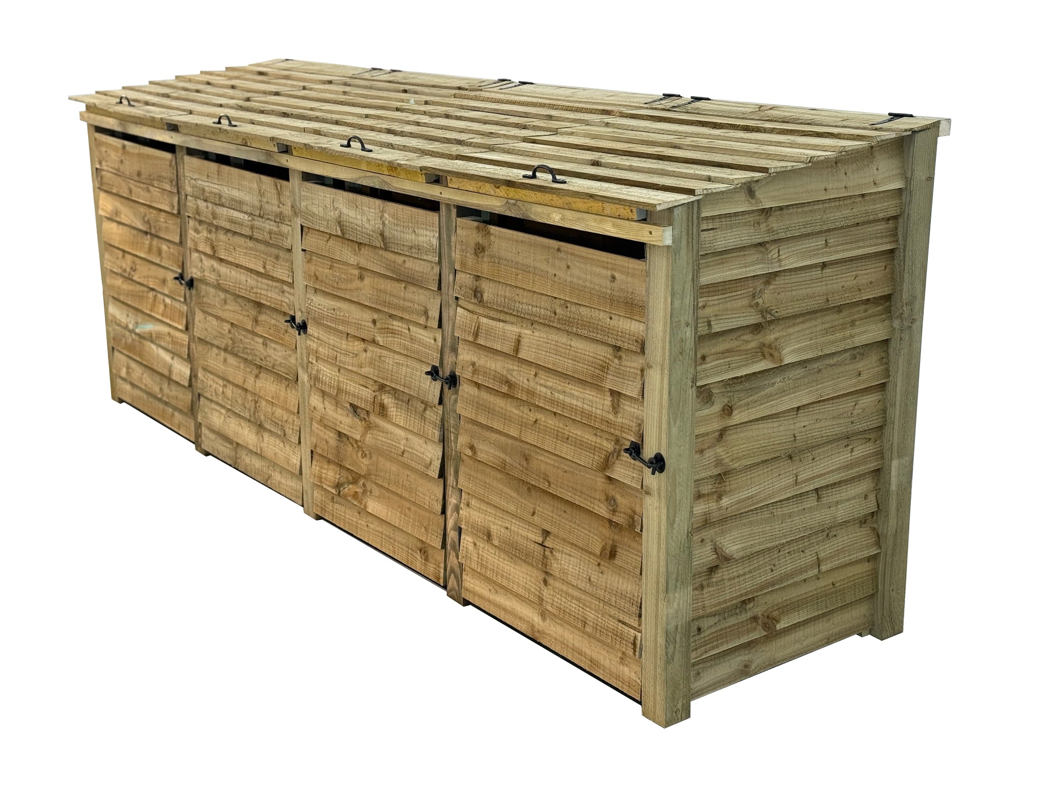 Wooden Wheelie Bin Store, Natural Finish