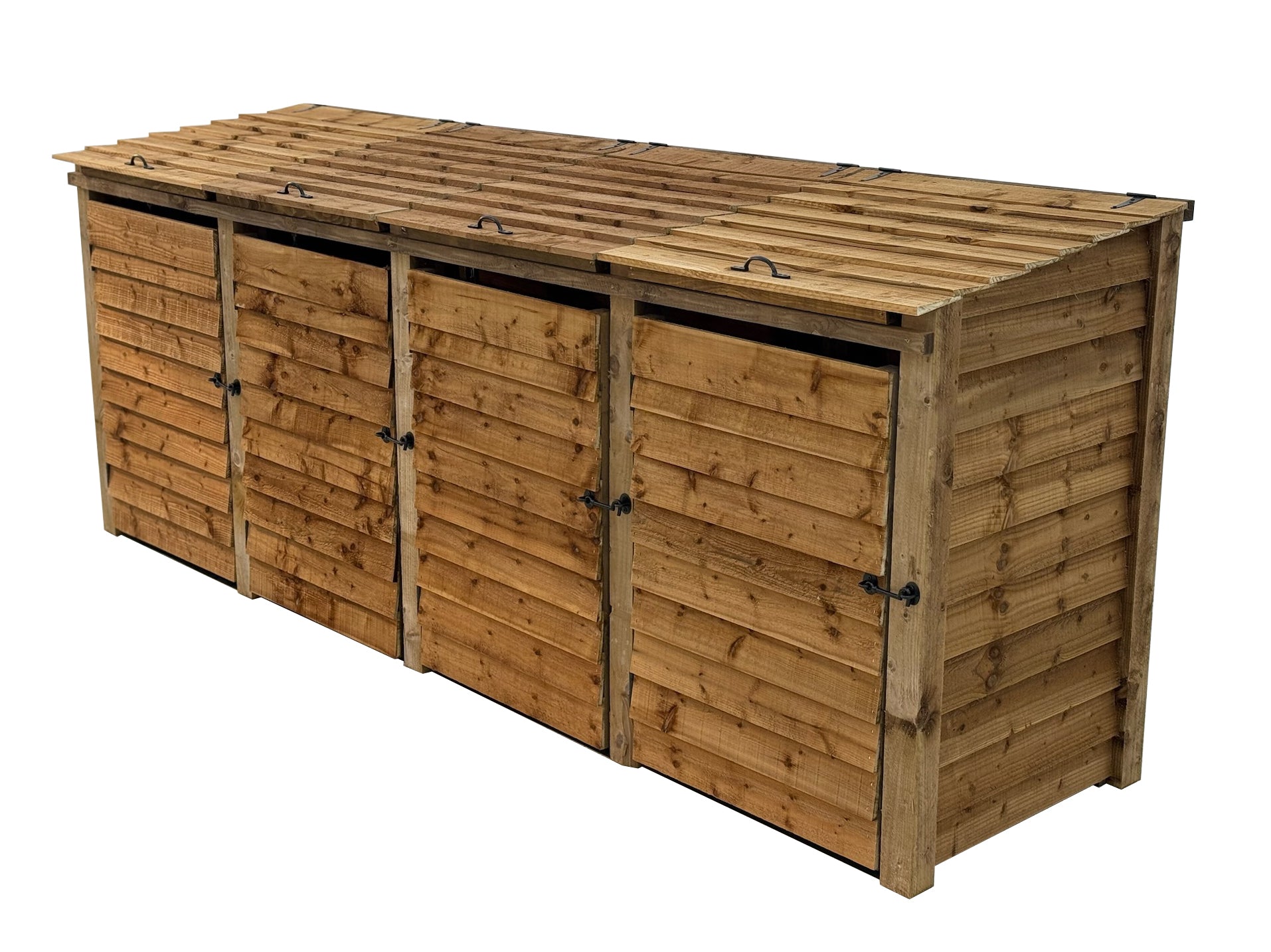 Wooden Wheelie Bin Store, Brown Finish