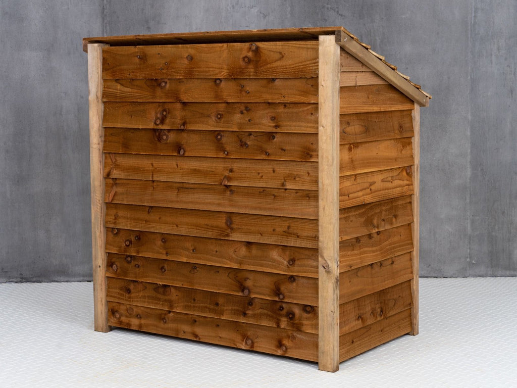 Wooden Log Store (W-119cm, H-118cm, D-71cm) - Brown Finish