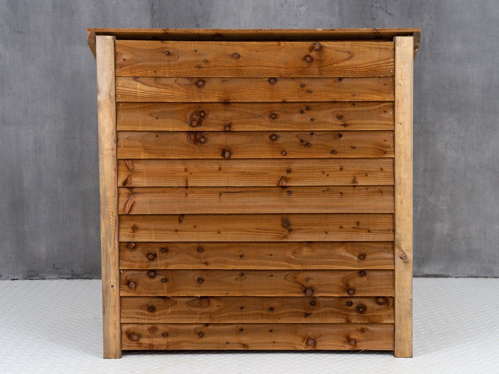Wooden Log Store (W-119cm, H-118cm, D-71cm) - Brown Finish