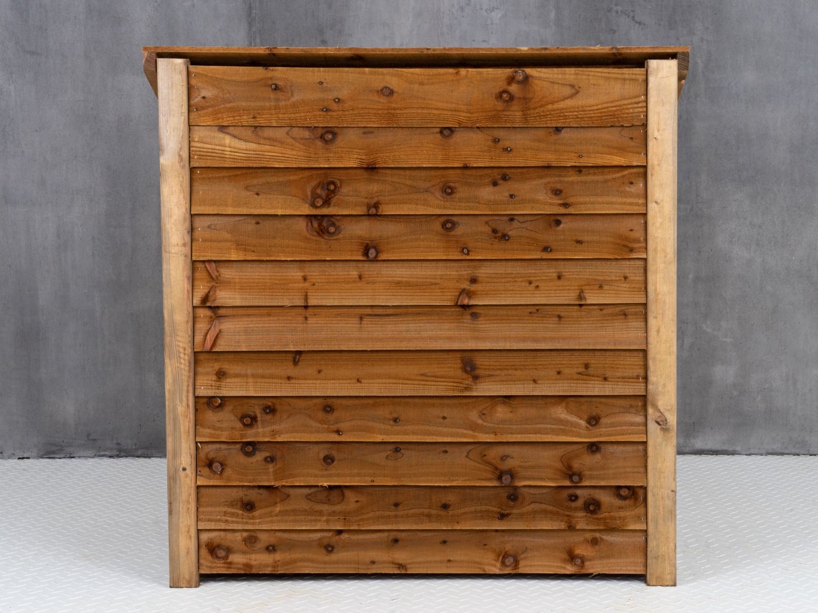 Wooden Log Store (W-119cm, H-118cm, D-71cm) - Brown Finish
