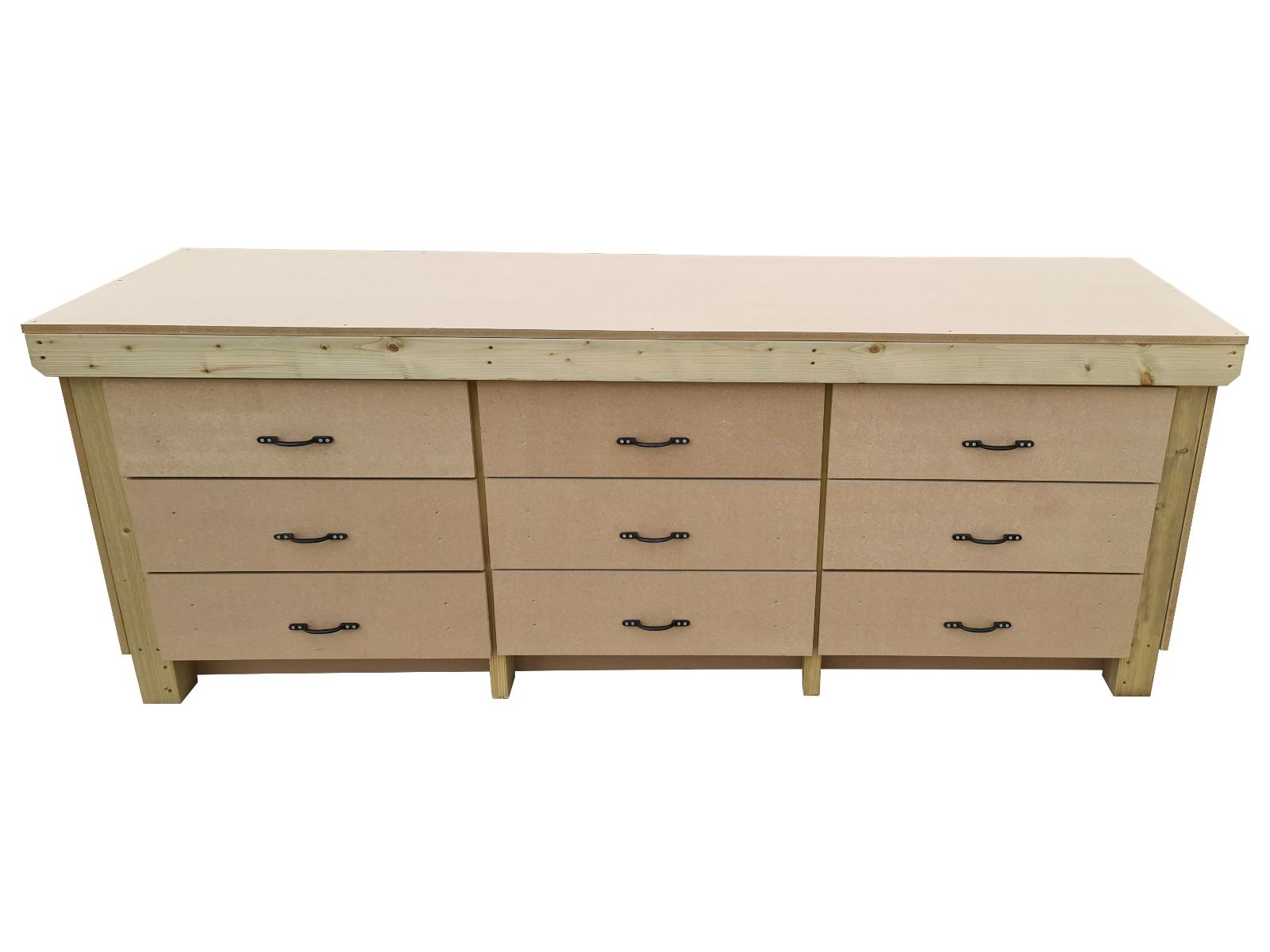 Wooden Mdf Top Workbench, Tool Cabinet (V.2) With Drawers