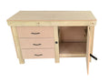 Wooden MDF top workbench, tool cabinet with lockable cupboard (V.3)