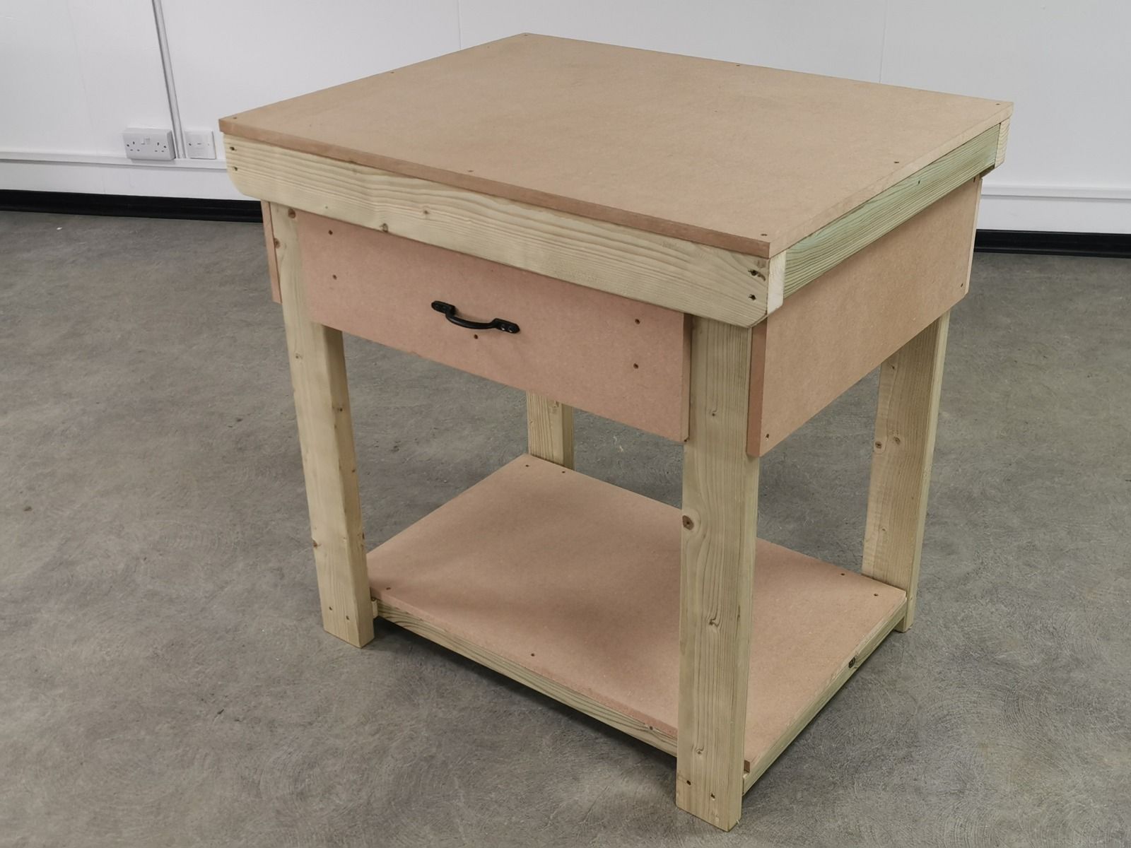 Wooden MDF top workbench, tool cabinet with drawers (V.1)