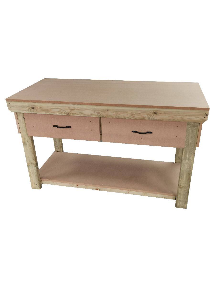 Wooden MDF top workbench, tool cabinet with drawers (V.1)