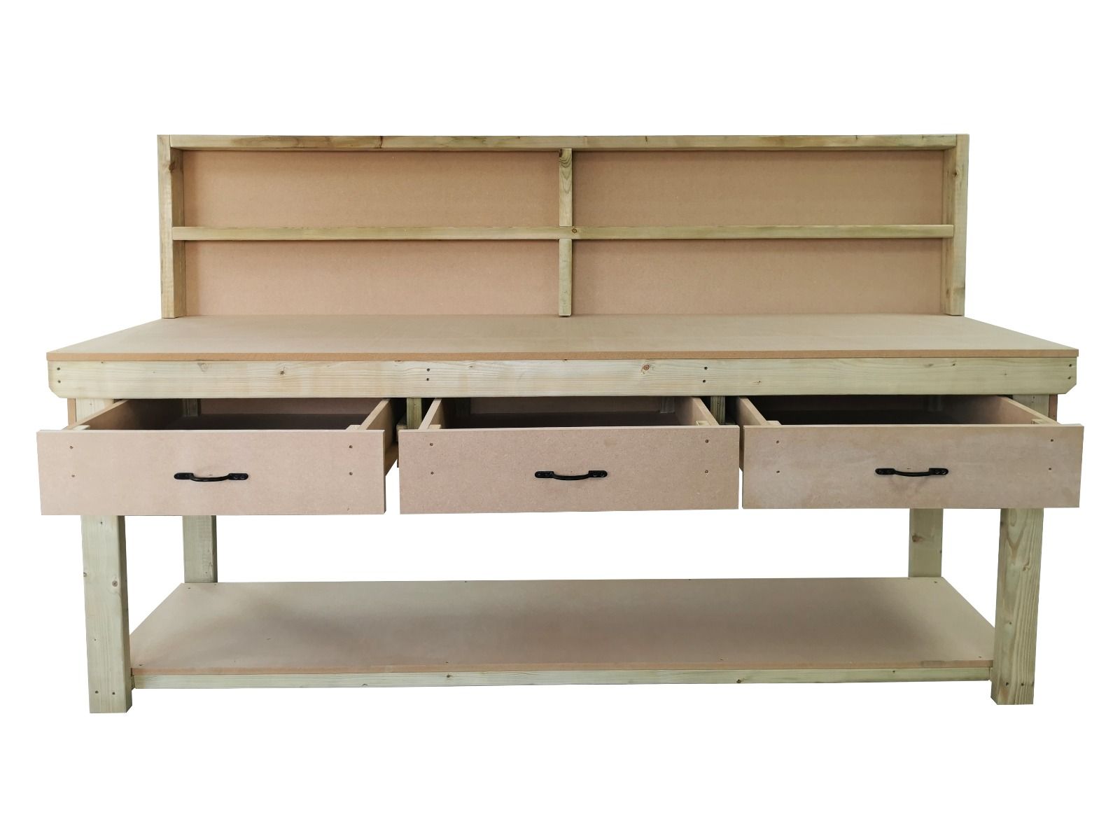 Wooden MDF workbench, tool cabinet with drawer (V.1) with back