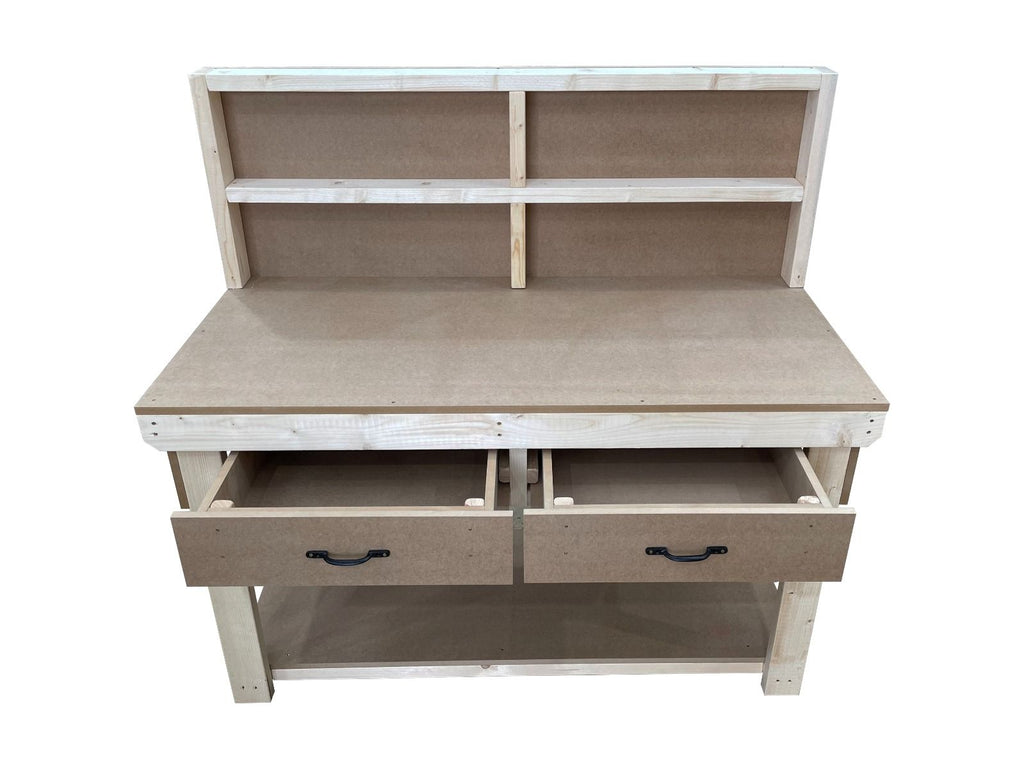 Wooden MDF workbench, tool cabinet with drawer (V.1) with back