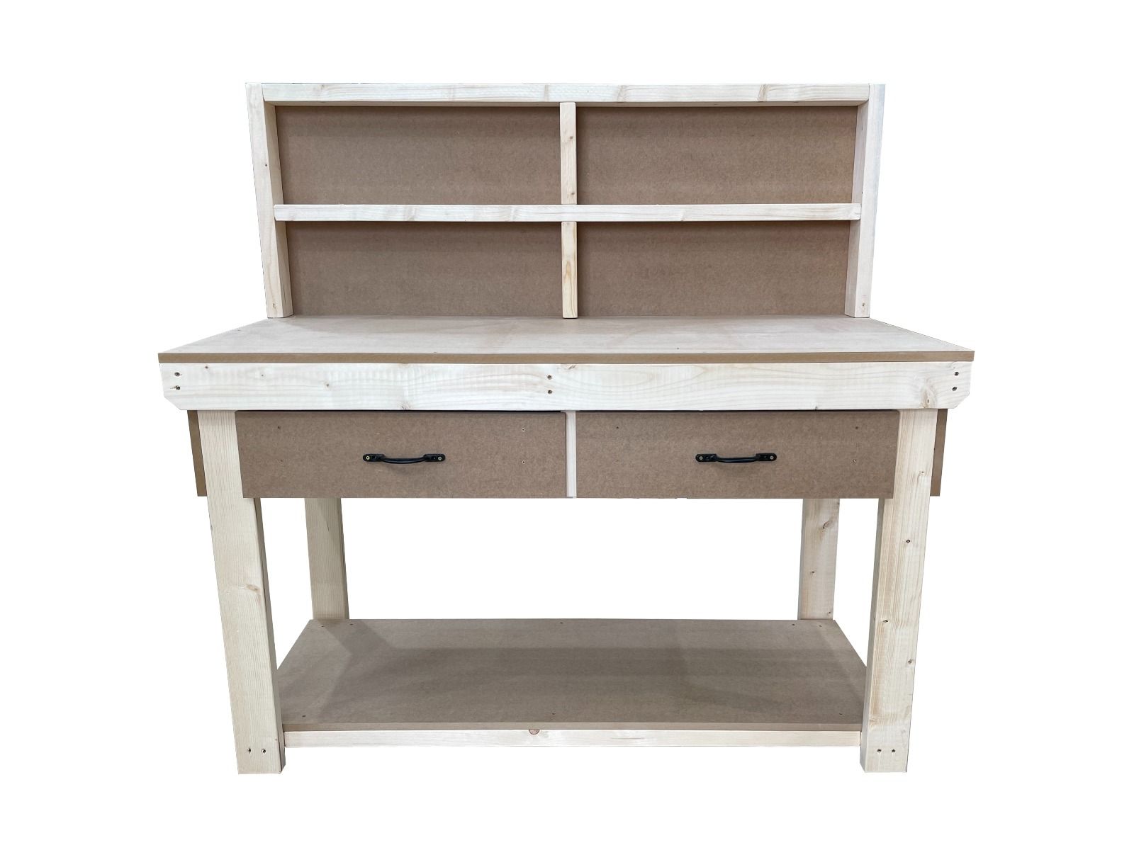 Wooden MDF workbench, tool cabinet with drawer (V.1) with back