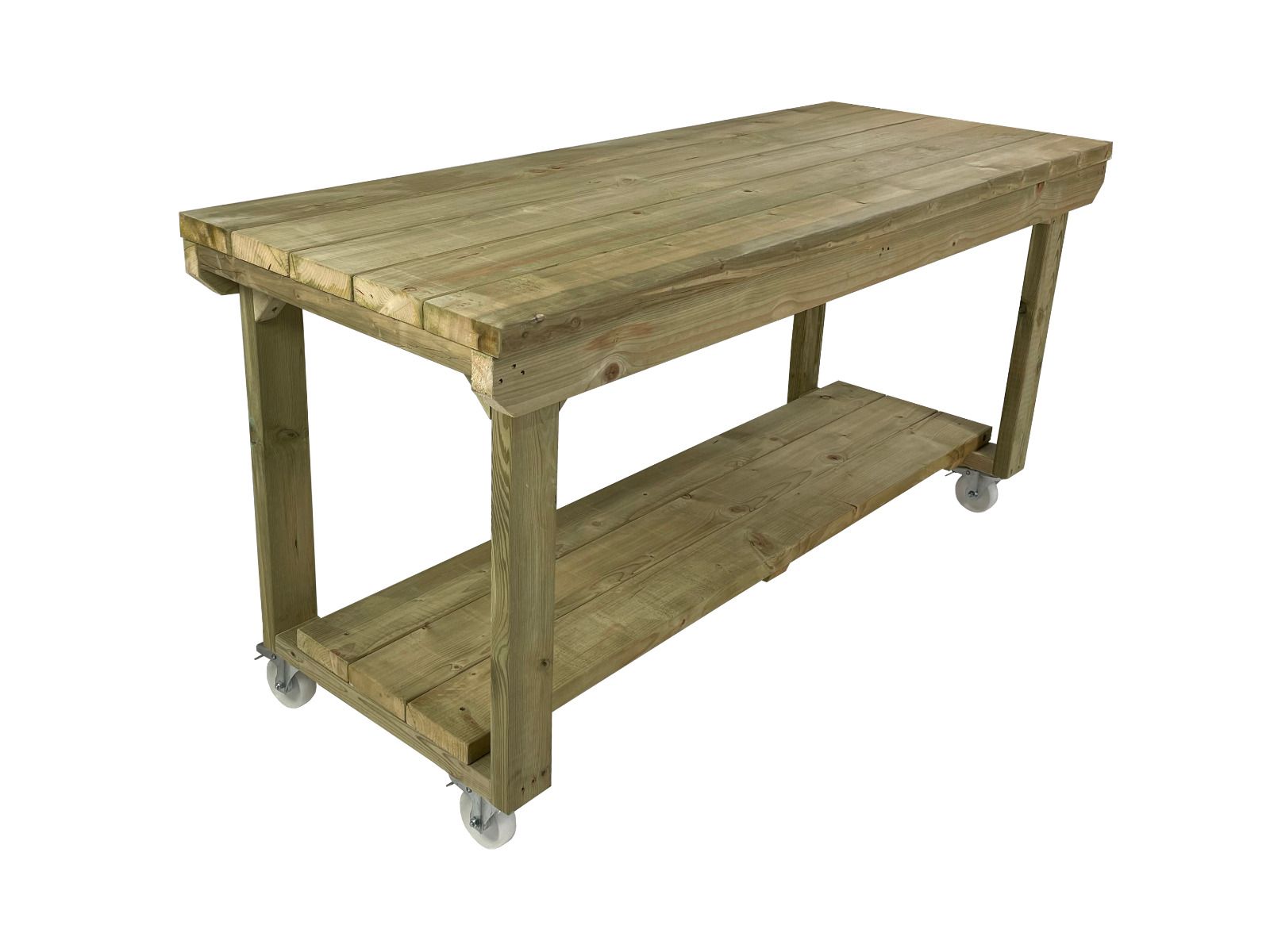 Wooden Super Heavy Duty Indoor/Outdoor Workbench With Wheels