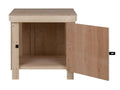 Wooden Eucalyptus hardwood top workbench with lockable cupboard (V.9)