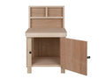 Wooden Eucalyptus hardwood top workbench with lockable cupboard (V.9) with back panel