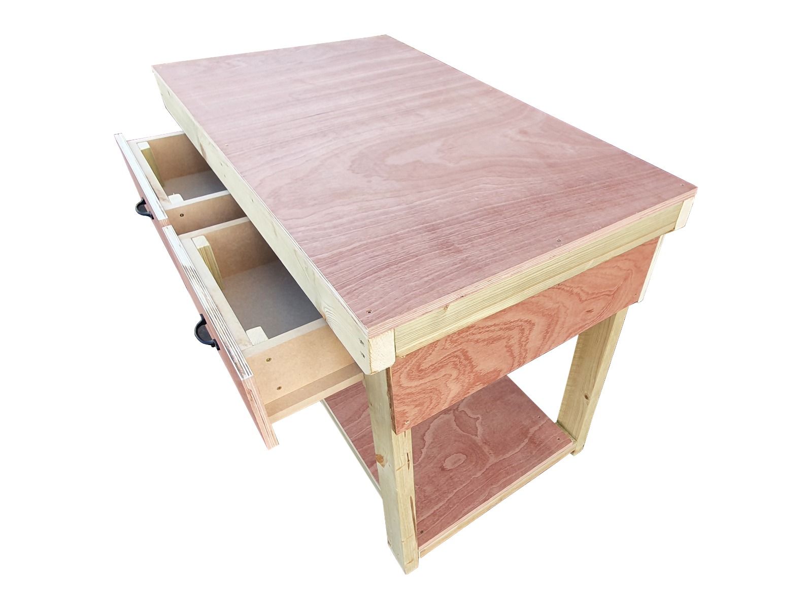 Wooden Eucalyptus hardwood workbench, tool cabinet with drawer (V.1)