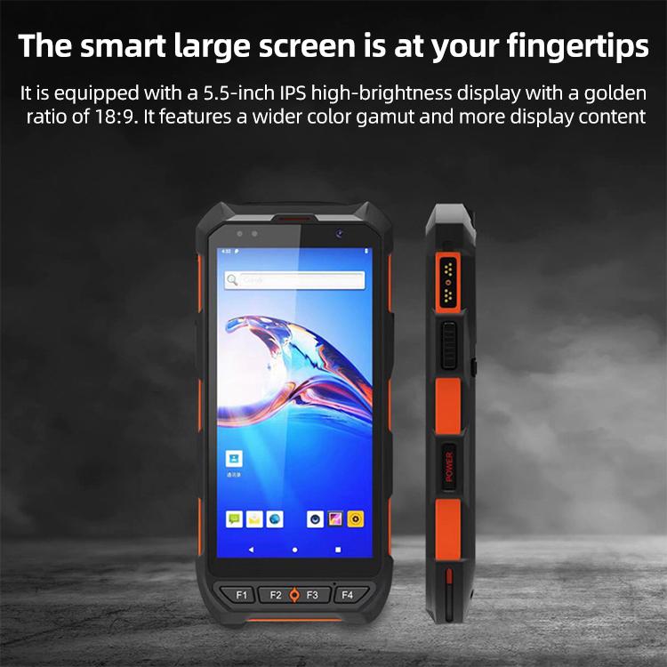 5.5 inch Android 10 IP65 Handheld Industrial Data Terminal Barcode Scanner, Style: RFID UHF + 2D Head, RFID UHF + 2D Head