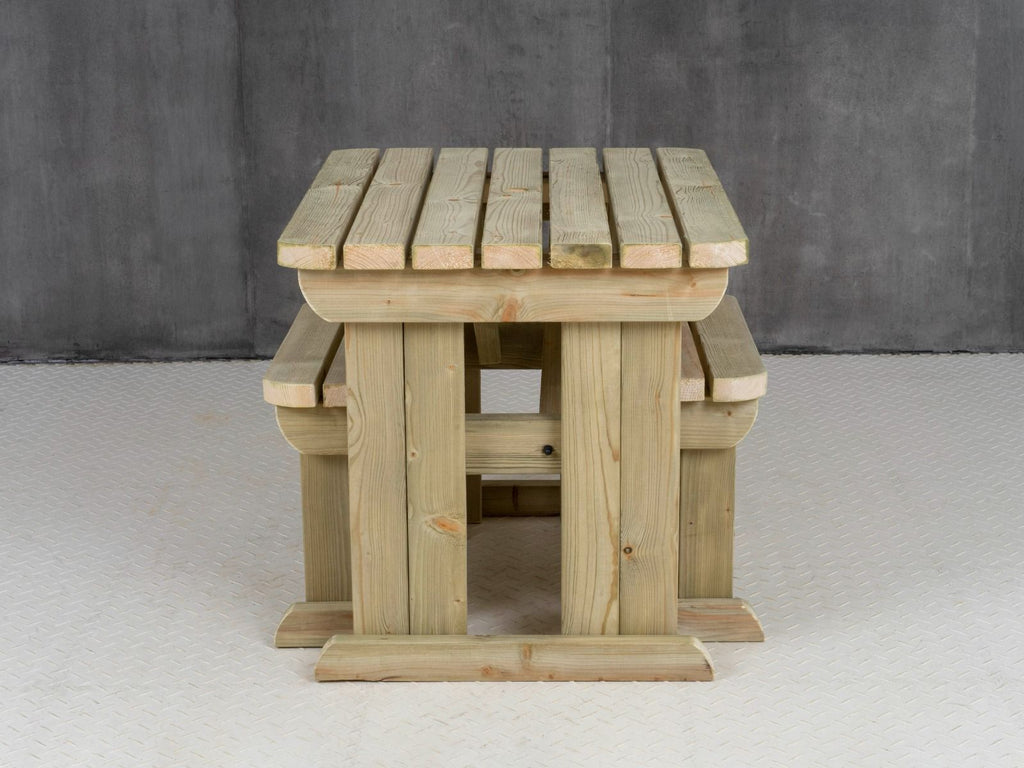 Yews Rounded Space Saving Picnic Table and Benches Set