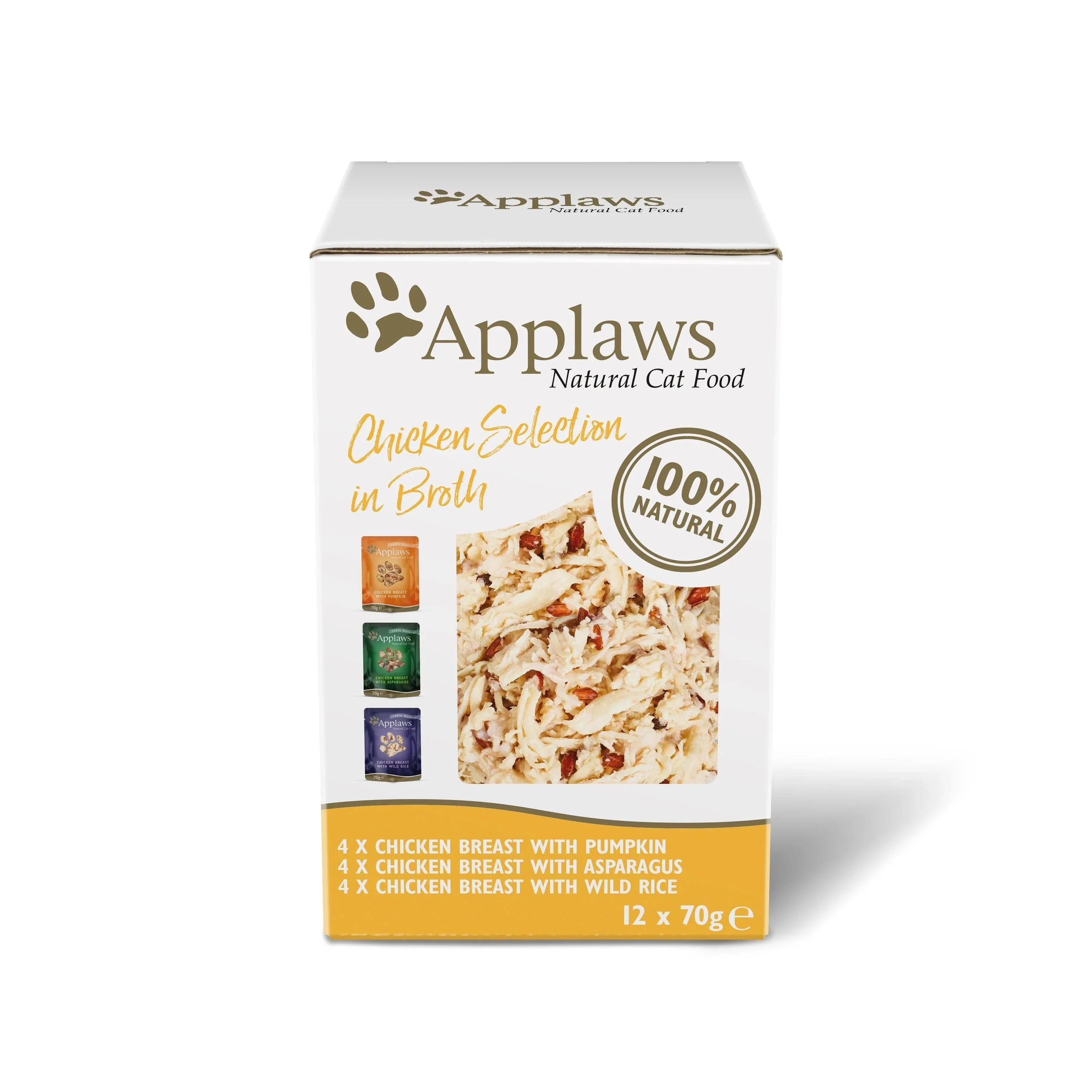 Applaws Cat Chicken Selection in Broth Pouches 12 x 70g
