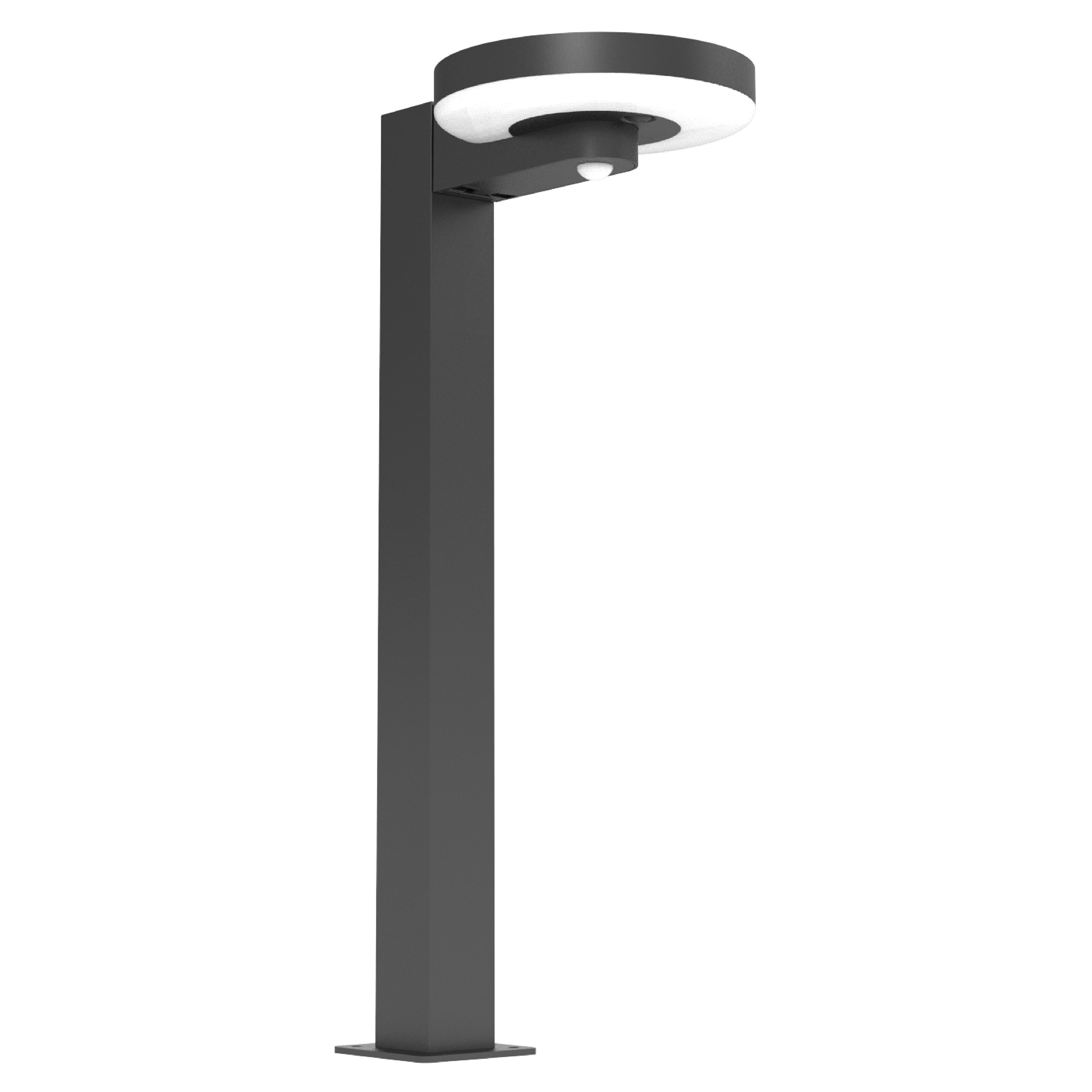 4lite Arundel Solar IP44 Die-Cast Aluminium LED Garden Bollard Light with Built in PIR Motion Sensor