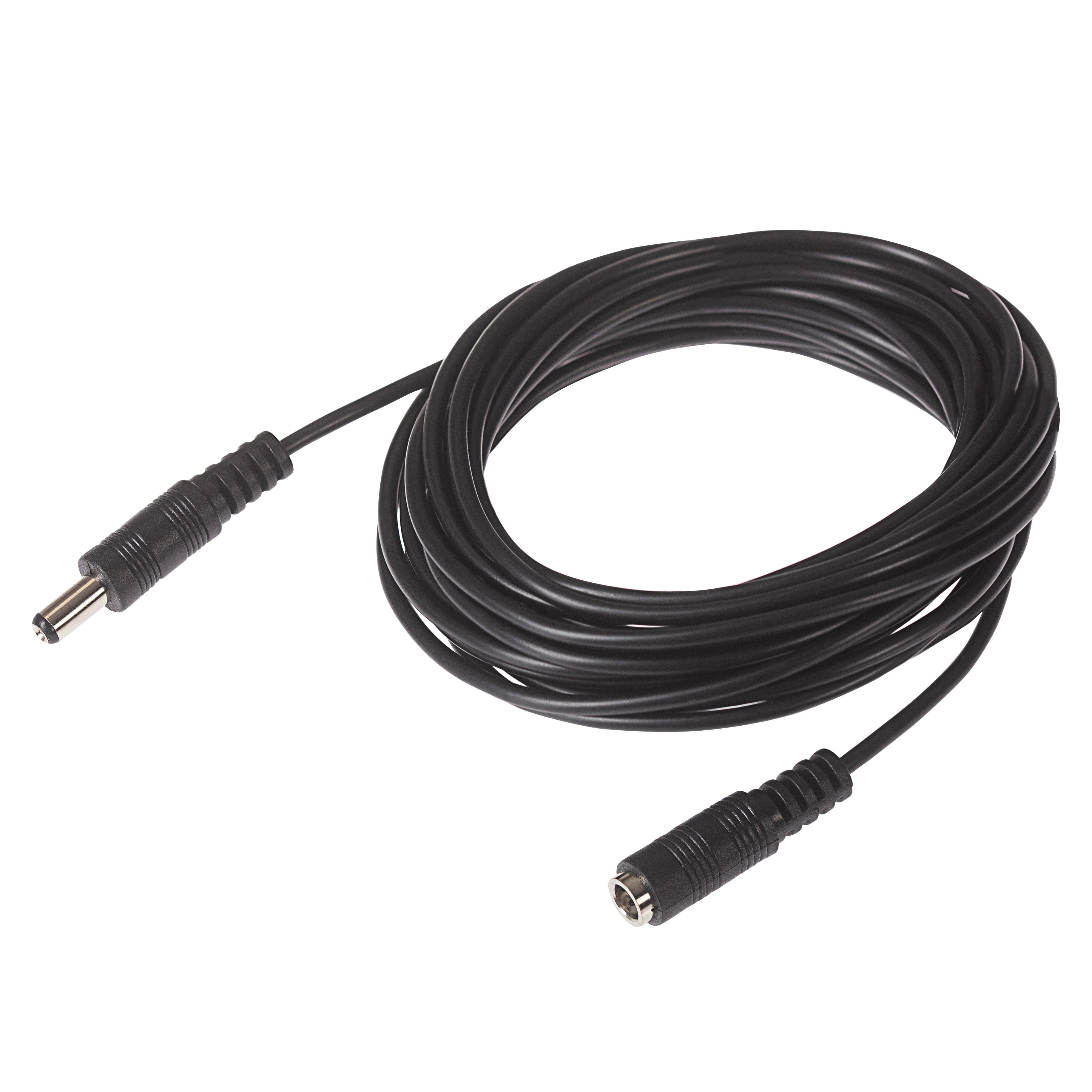 Maplin Power Supply Extension Lead 2.5mm x 5.5mm Plug to 2.5mm x 5.5mm Socket - Black, 5m