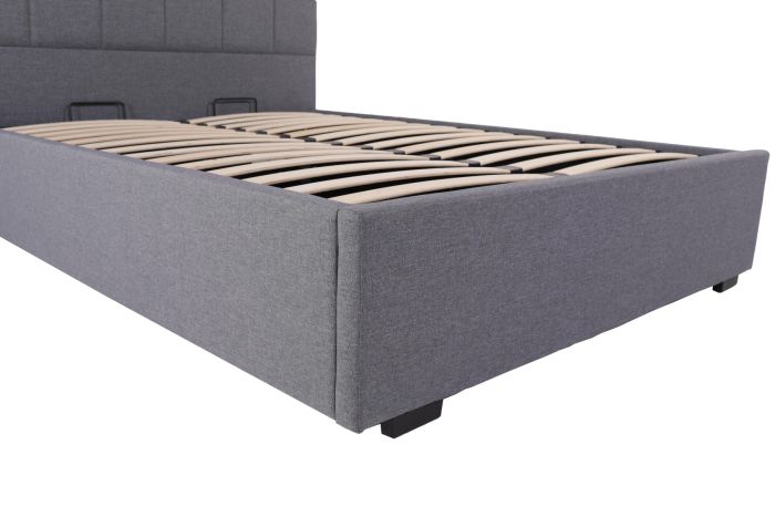 Waltz Double Fabric Ottoman Bed Grey