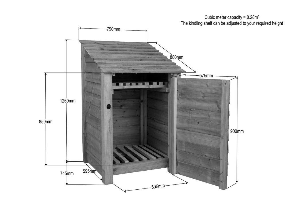 Wooden Garden Tool Storage with Shelf W-79cm, H-126cm or 180cm, D-88cm
