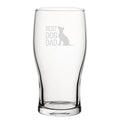 Best Dog Dad - Engraved Novelty Tulip Pint Glass