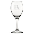 Best Dog Dad - Engraved Novelty Wine Glass