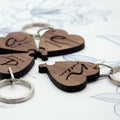 Personalised Best Friends Forever Heart Wooden Keyring