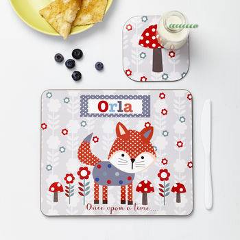 Personalised Personalised Woodland Fox Placemat Set